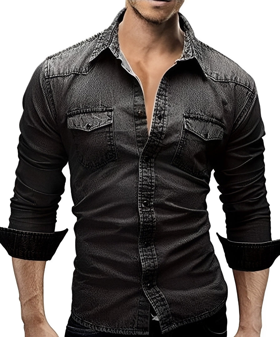Arjun - Chemise en Jean Homme - Décontractée à Manches Longues