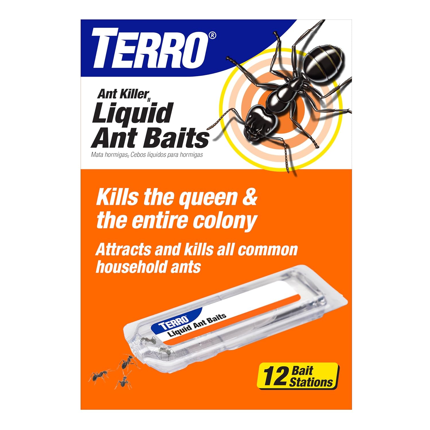 TERRO Liquid Ant Killer Bait Stations, Indoor Ant Traps, T300-2, 12-Pack| Borax Formula, Kills the Queen & the Entire Colony, Liquid Ant Baits for Indoor Use, Kills Household Ants, Indoor Use