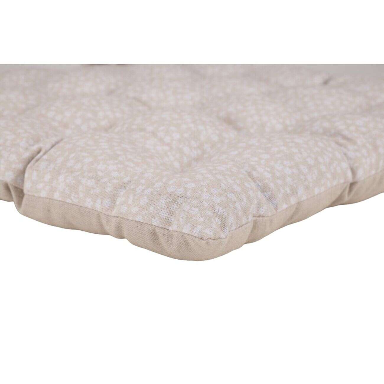 Galette de chaise carrée motif botanique beige 40x40cm