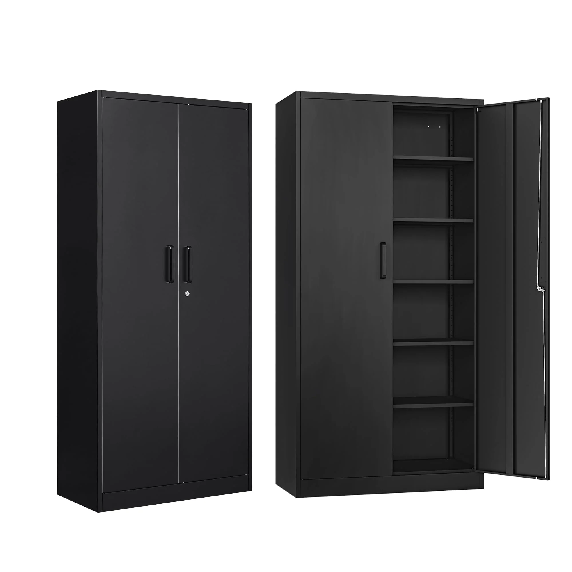 SISESOL 71 Metal Garage Storage Cabinet with 2 Doors