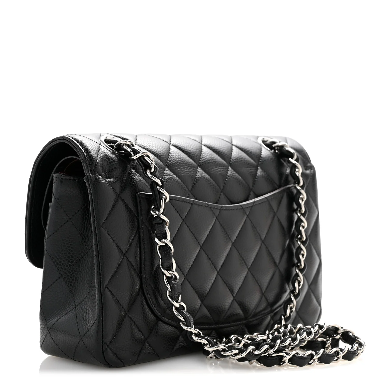 Caviar Quilted Small Double Flap Black