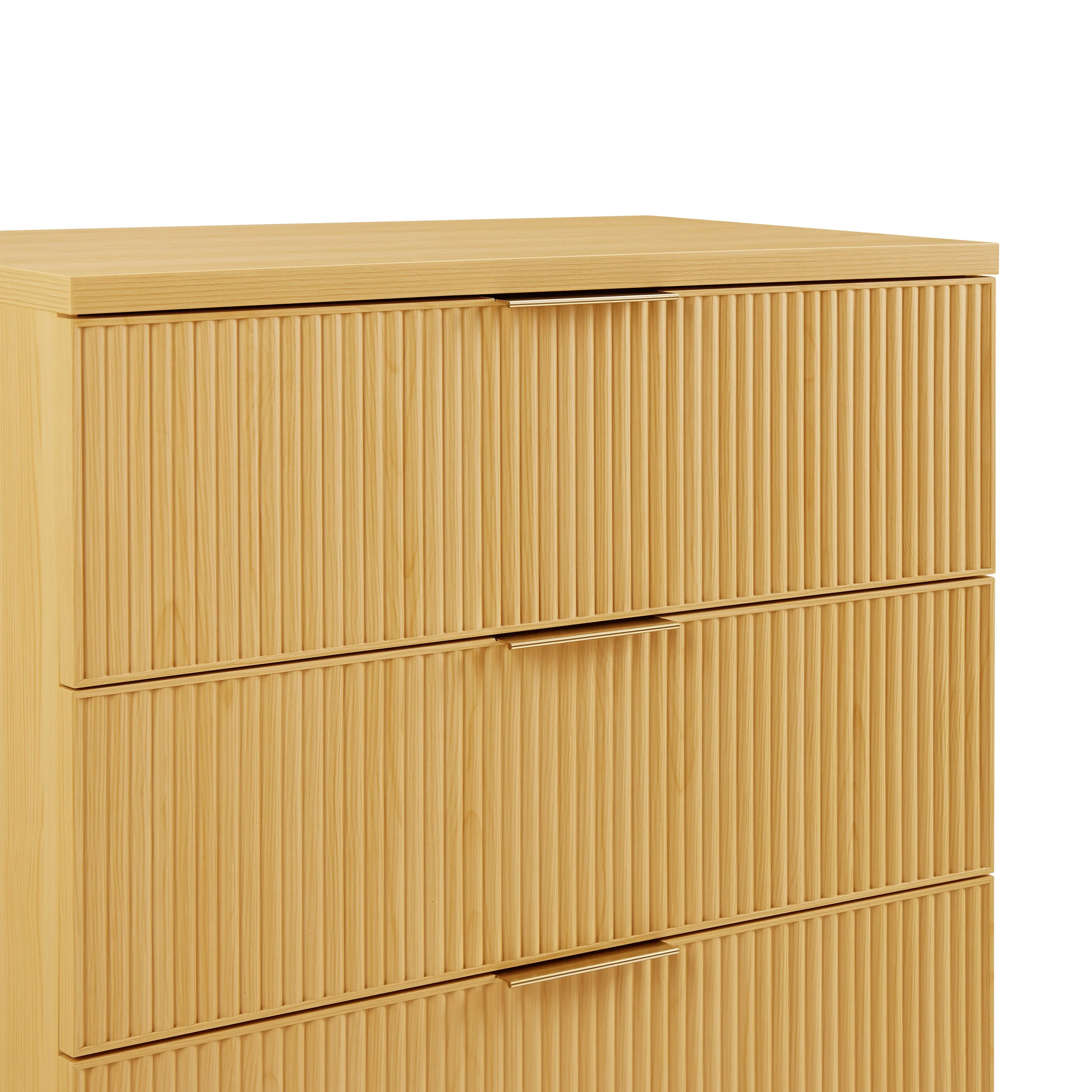 Better Homes & Gardens Lillian Fluted 4 Drawer Dresser, Natural Pine