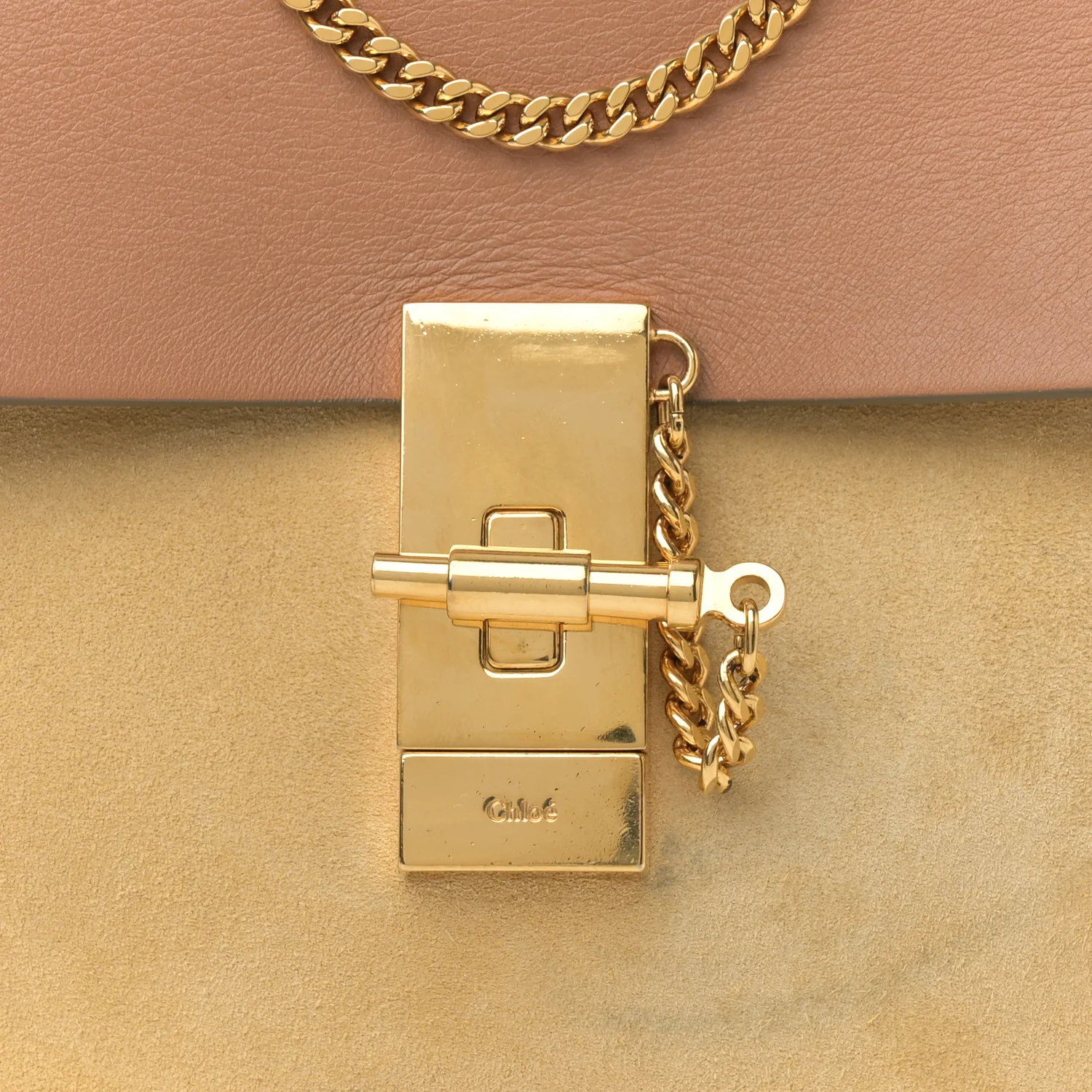 Suede Smooth Calfskin Drew Shoulder Bag Milky Coffee