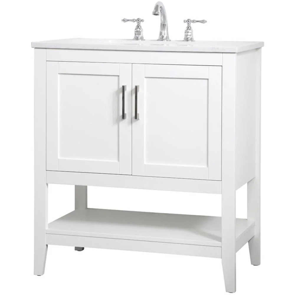 30 inch Single Bathroom Vanity in White(White) - Image 4