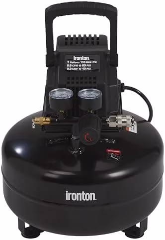 Oil-Free Pancake Air Compressor, 0.3 HP, 3 Gallons, 110 PSI