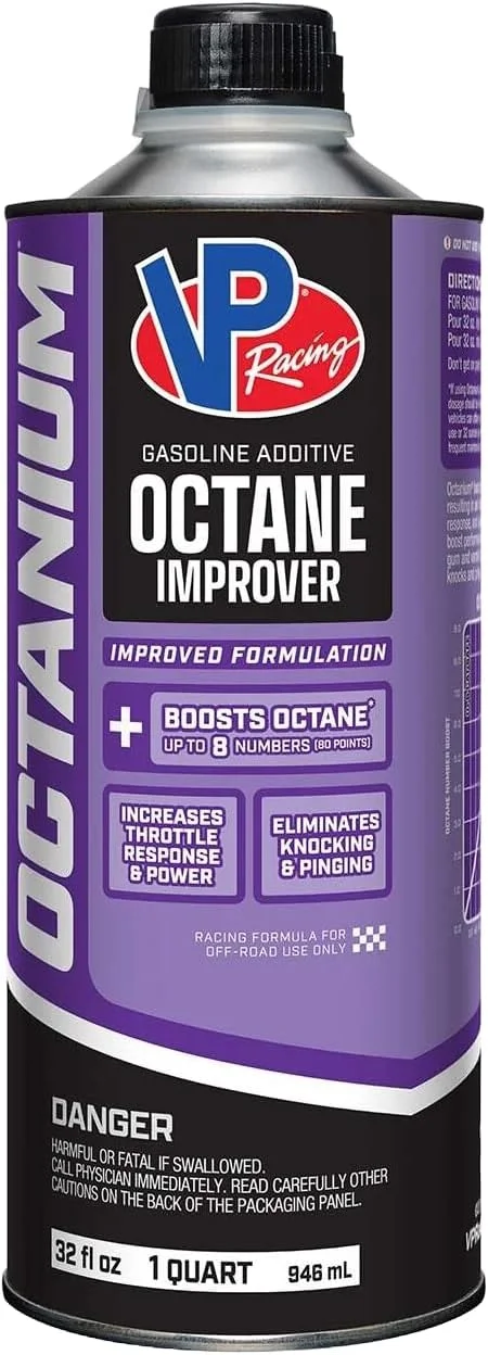 VP Racing Fuels 2855, Madditive Octanium Octane Booster Racing Formula - Quart (8 Pack)