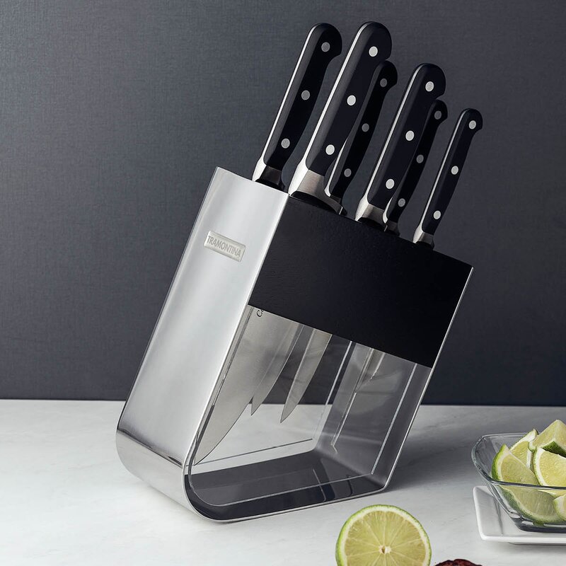 Century knivblokk med kniver 7 deler svart