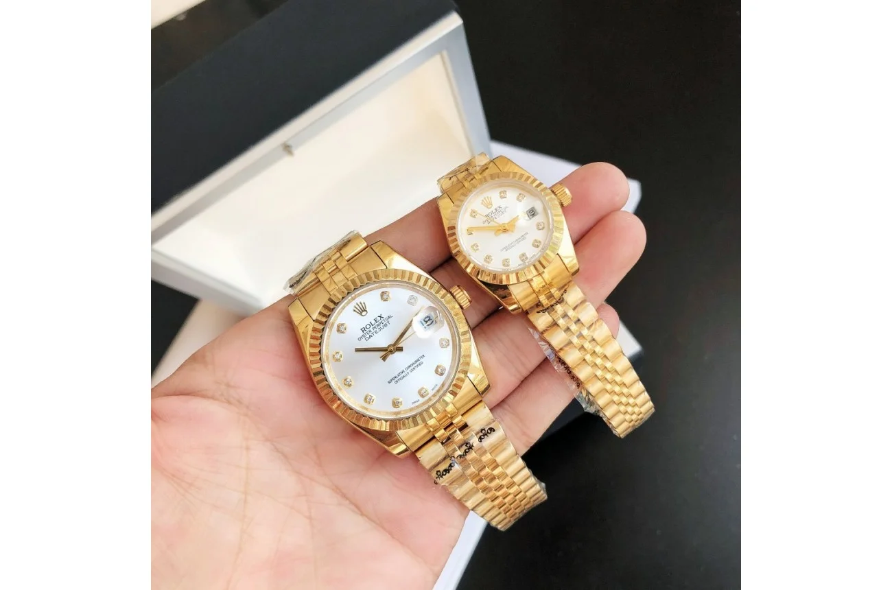 Couple Watches Rolex Datejust 36/28mm RG/RG Jub Sliver/Dial