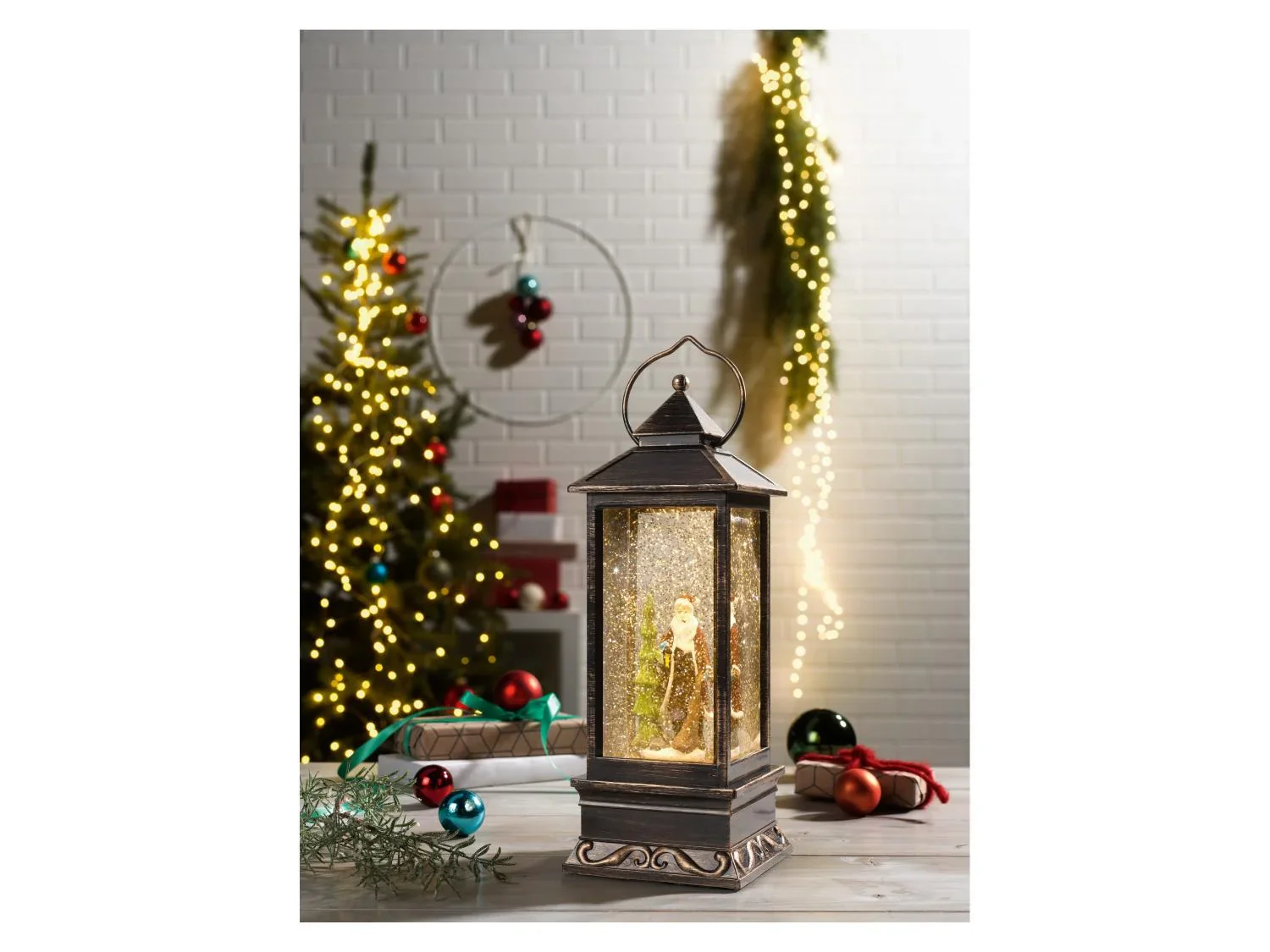LIVARNO home Lanterne LED avec boule  neige