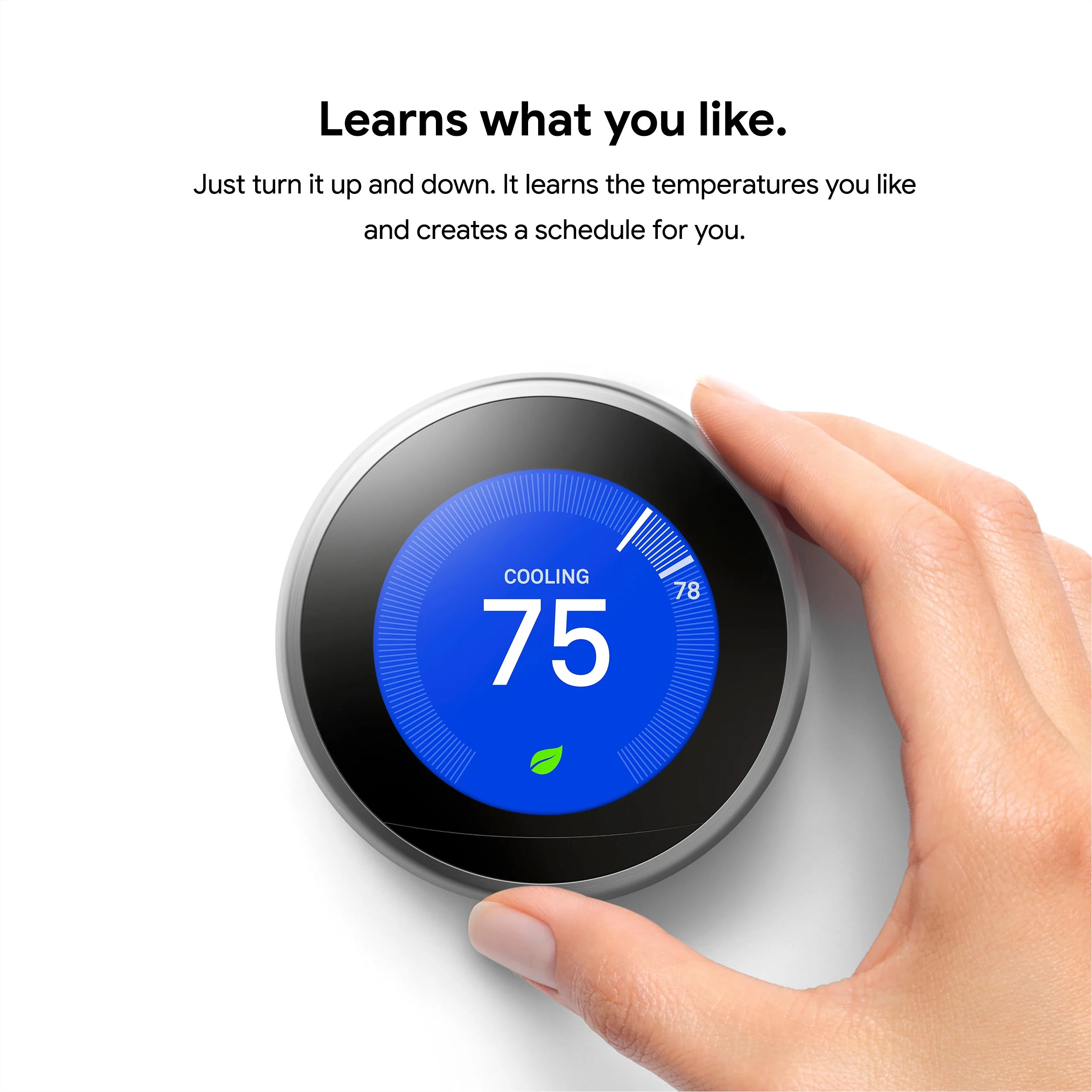 Nest Smart Learning Thermostat - 3rd Generation - Stainless Steel(Stainless Steel)