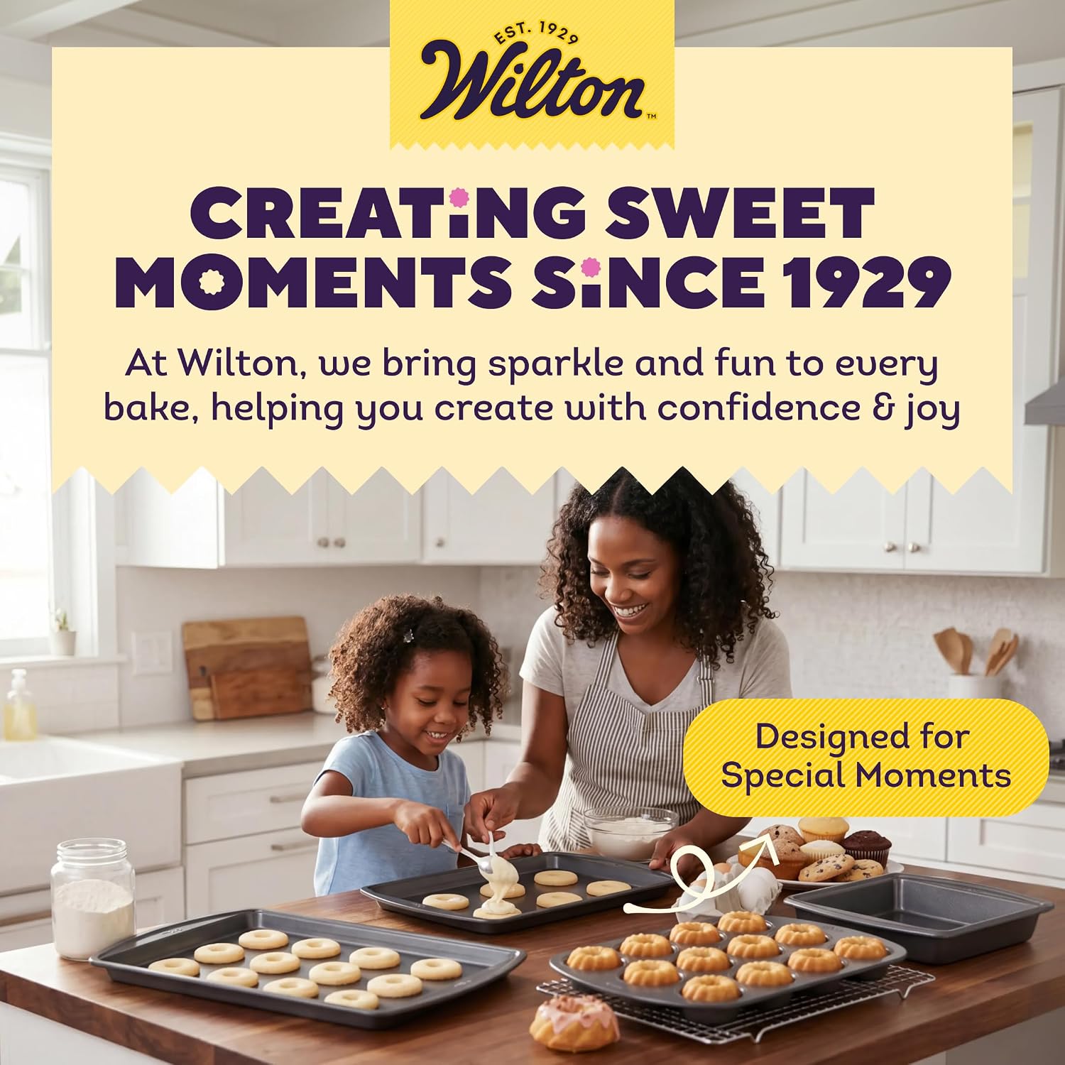 Wilton Gold Non-Stick Mini Loaf Pan, Made Without PFAS, 8-Cavity