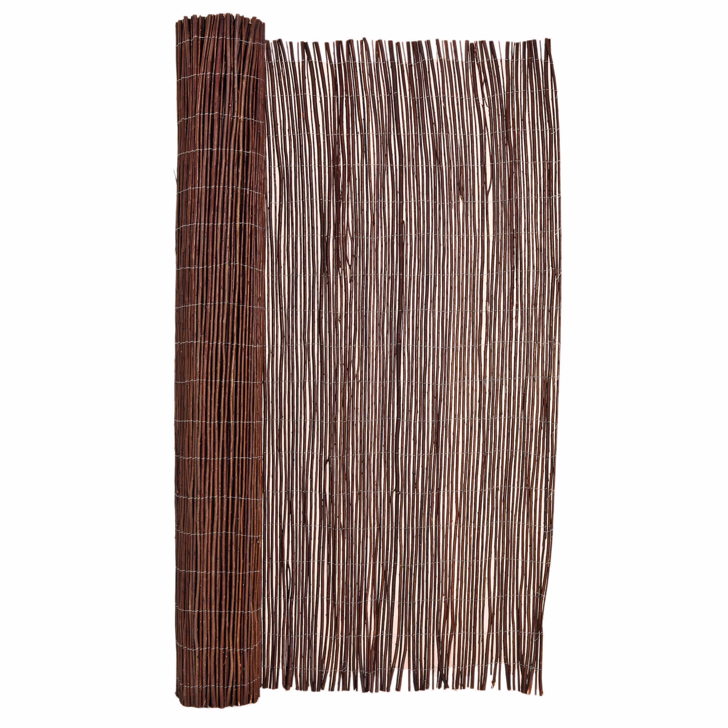 Backyard X - Scapes Natural Willow Rolled Panel Fence Decorative Fencing Natural 6' H L x 8' L