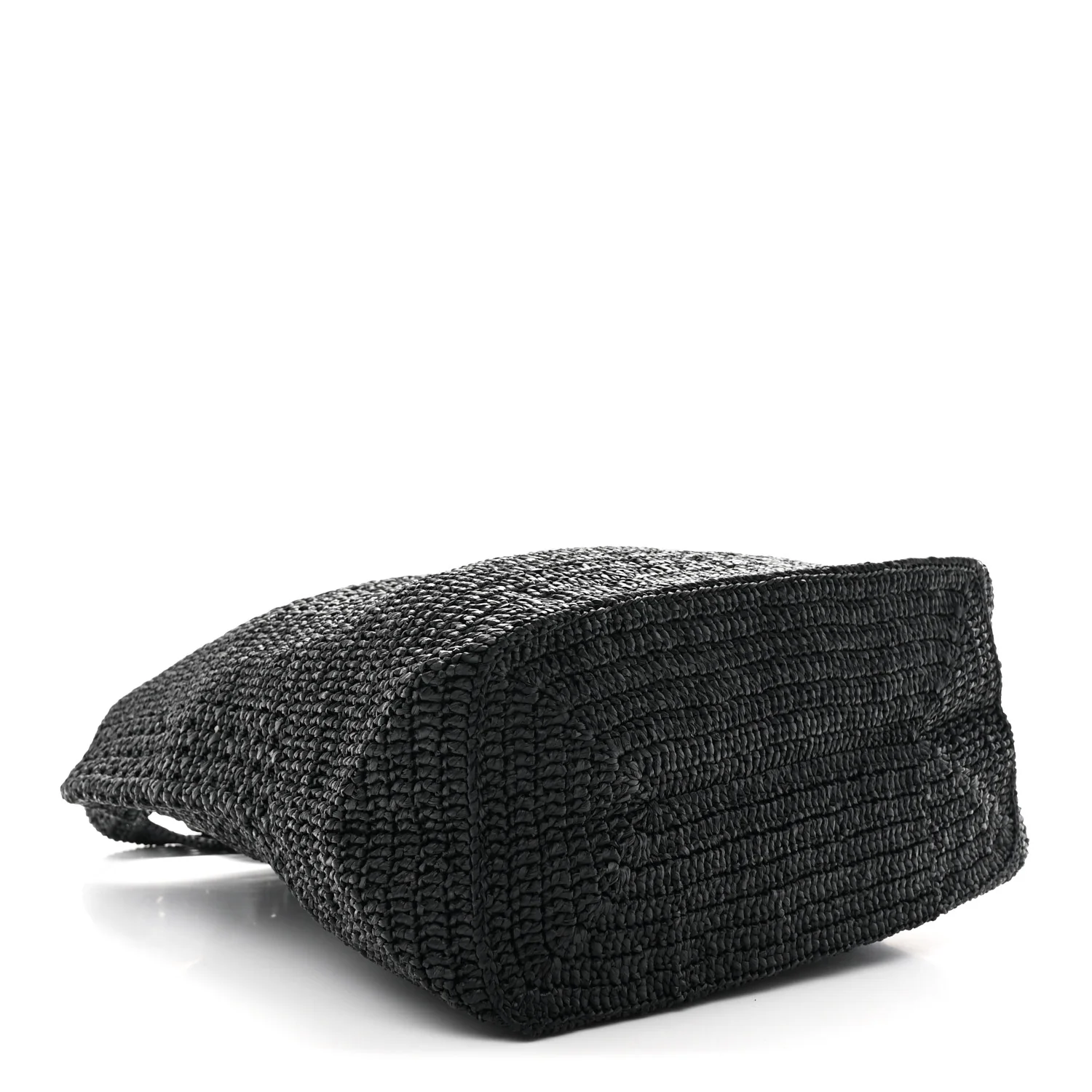 Raffia Monogram Le 5 A 7 Medium Tote Black