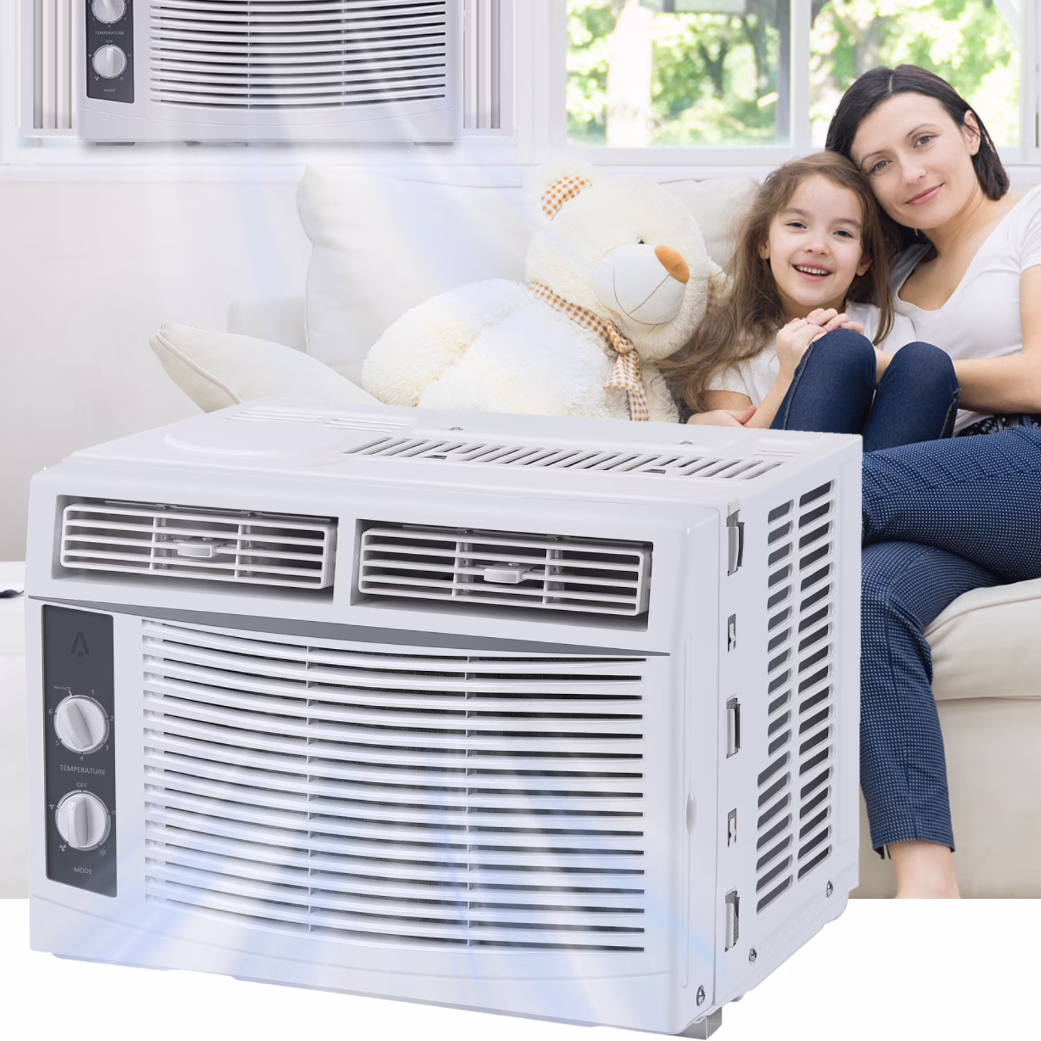 Garvee 5000 BTU Window Air Conditioner, Fast Cooling for Rooms up to 150 Sq. Ft, Window Ac Unit with 7 Level Temperature Setting, White