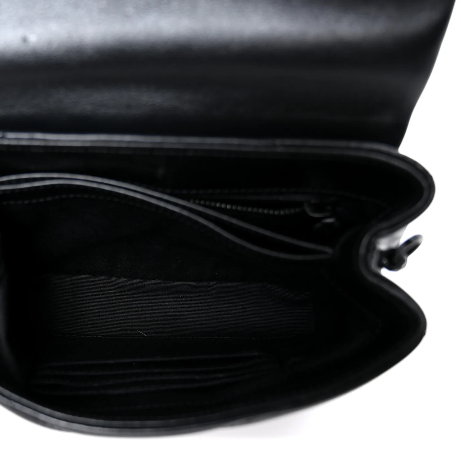 Calfskin Y Quilted Monogram Monochrome Toy Loulou Crossbody Bag Black