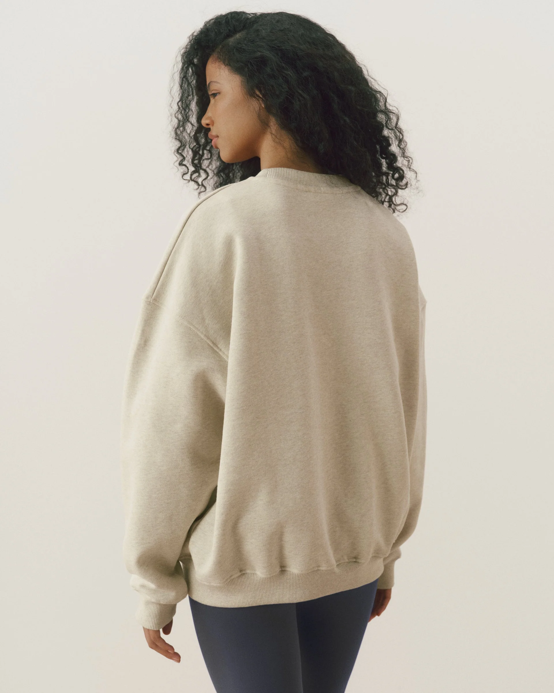 Varsity Oversized Sweatshirt - Oat Melange/Coffee Bean
