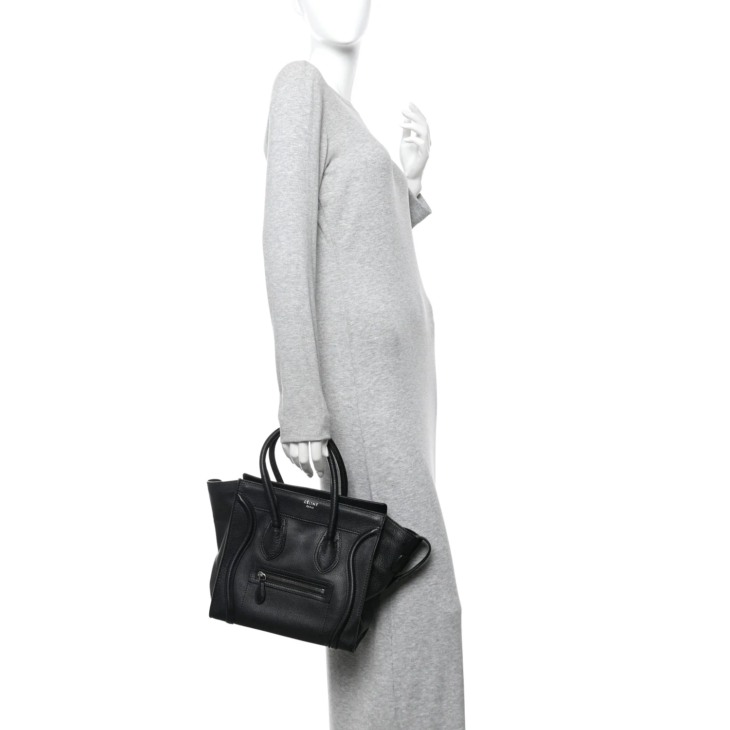 Drummed Calfskin Micro Luggage Black