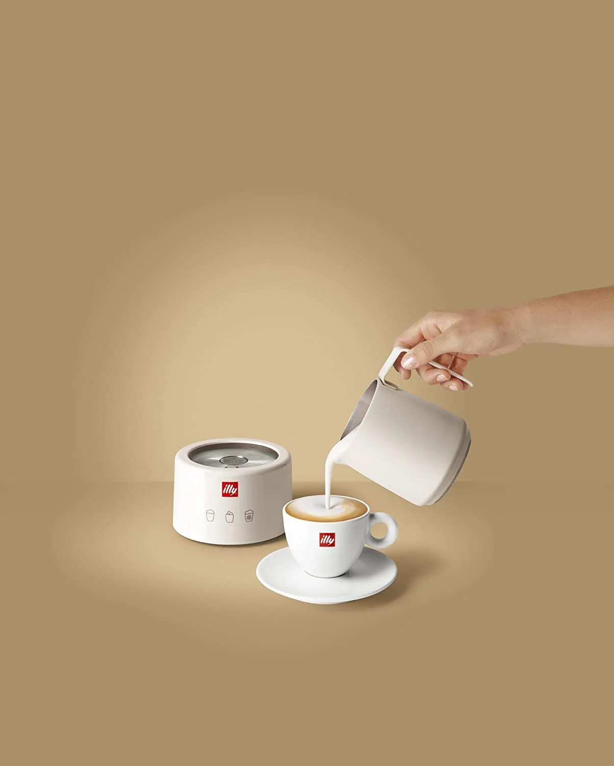 Illy Electric Milk Frother - Black & Stainless Steel