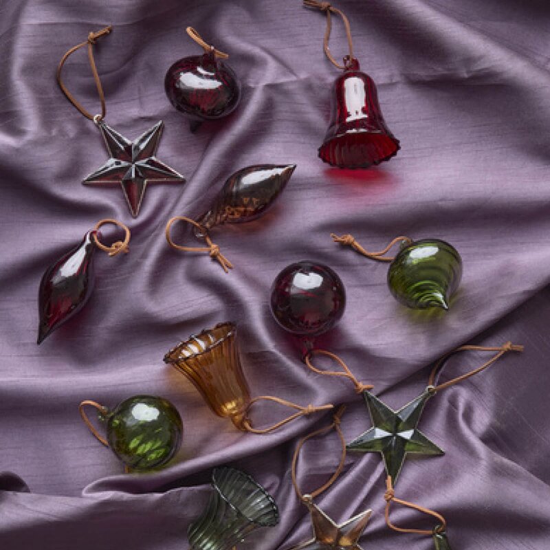 Julekule glass 1 stk 6 cm burgunder – assortert modell