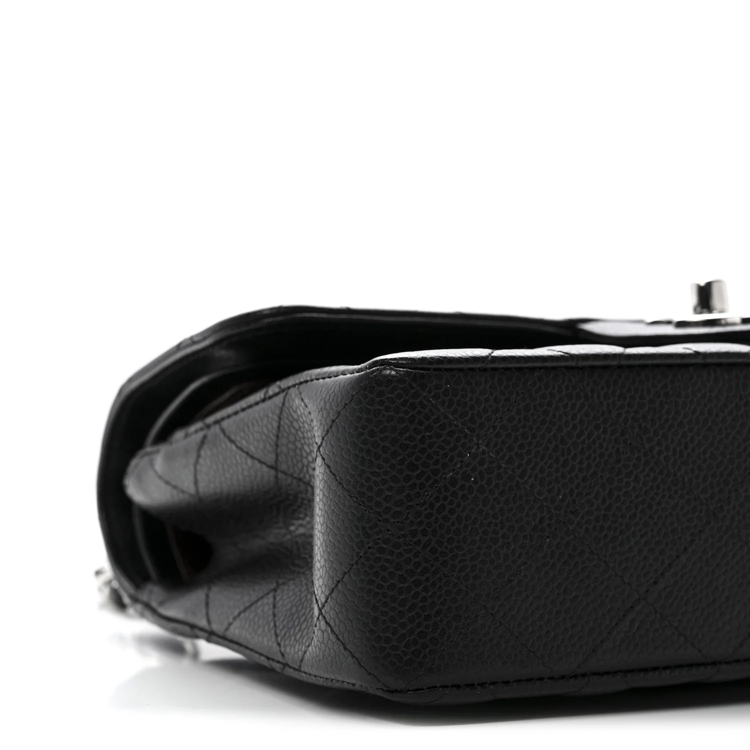 Caviar Quilted Small Double Flap Black