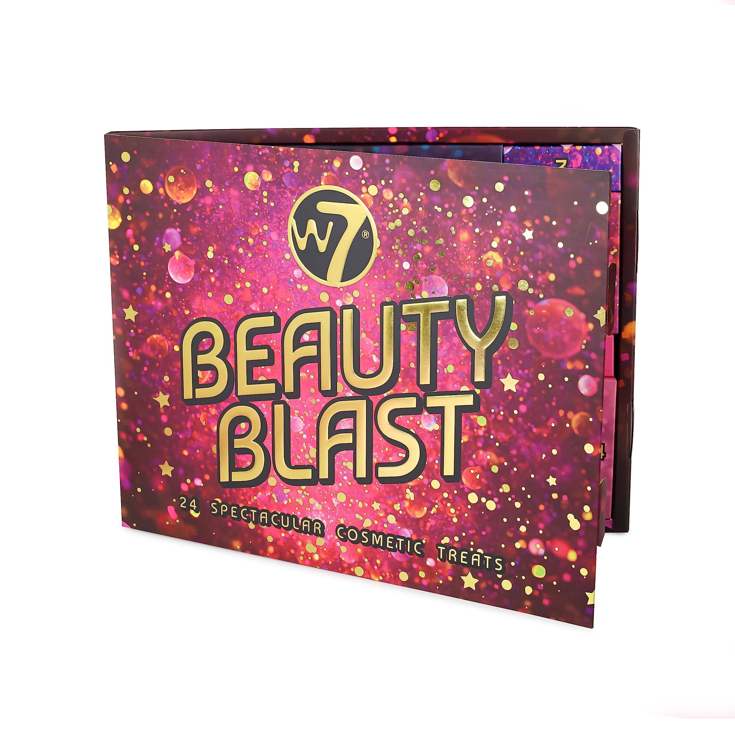W7 Beauty Blast Advent Calendar 2022 - 24 Individually Boxed, Makeup & Cosmetic Surprises for Christmas - Cruelty Free, Perfect