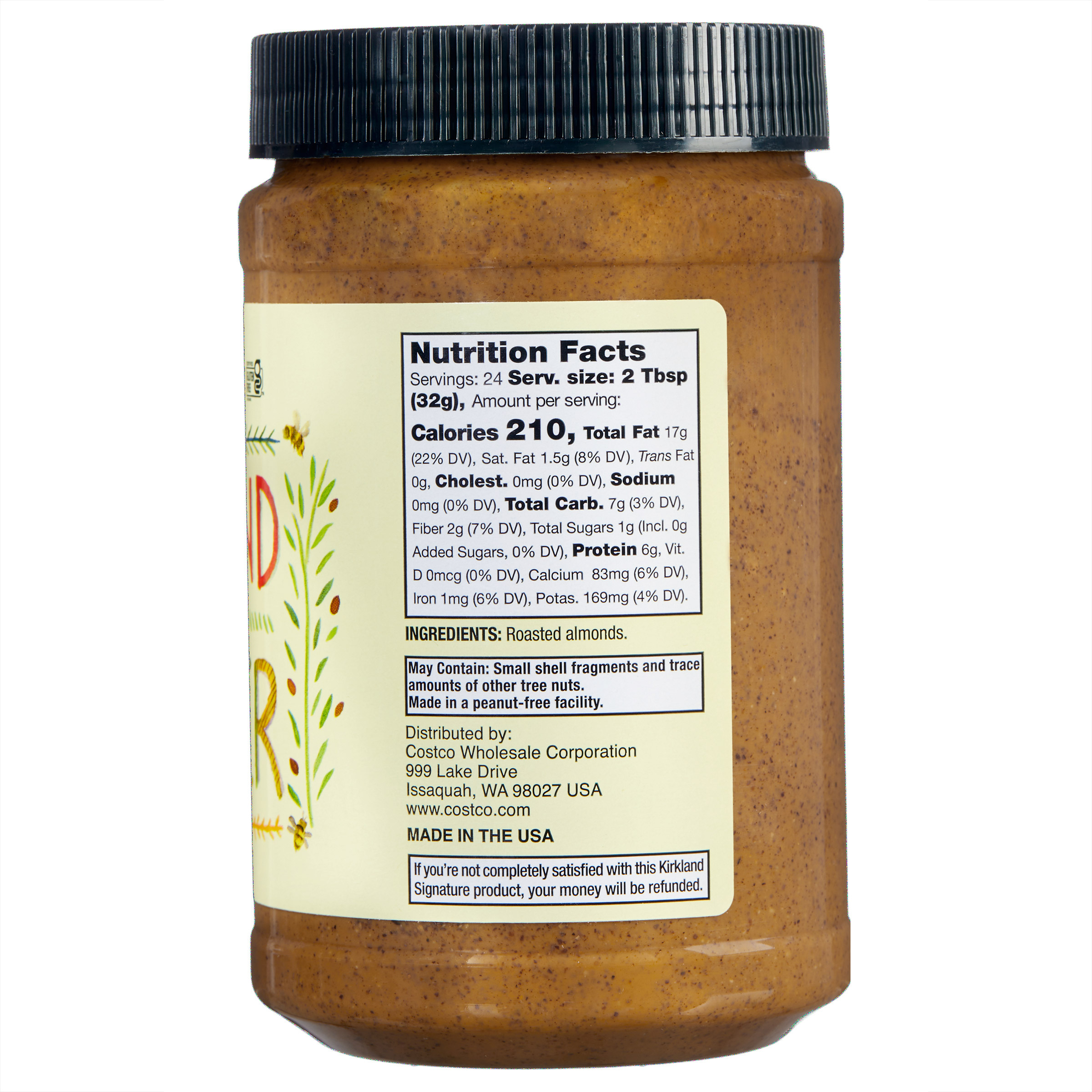 Kirkland Signature Creamy Almond Butter, 27 oz