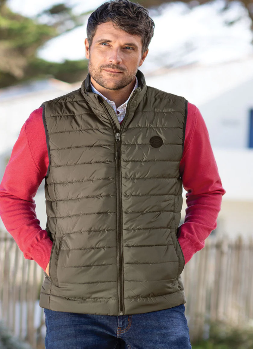 Doudoune sans manches homme vert bronze
