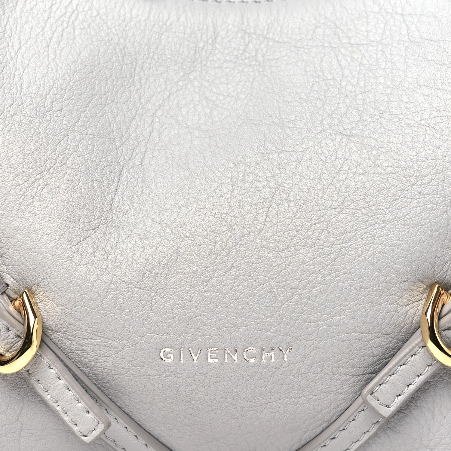 Tumbled Calfskin Mini Voyou Boyfriend Party Bag Light Grey