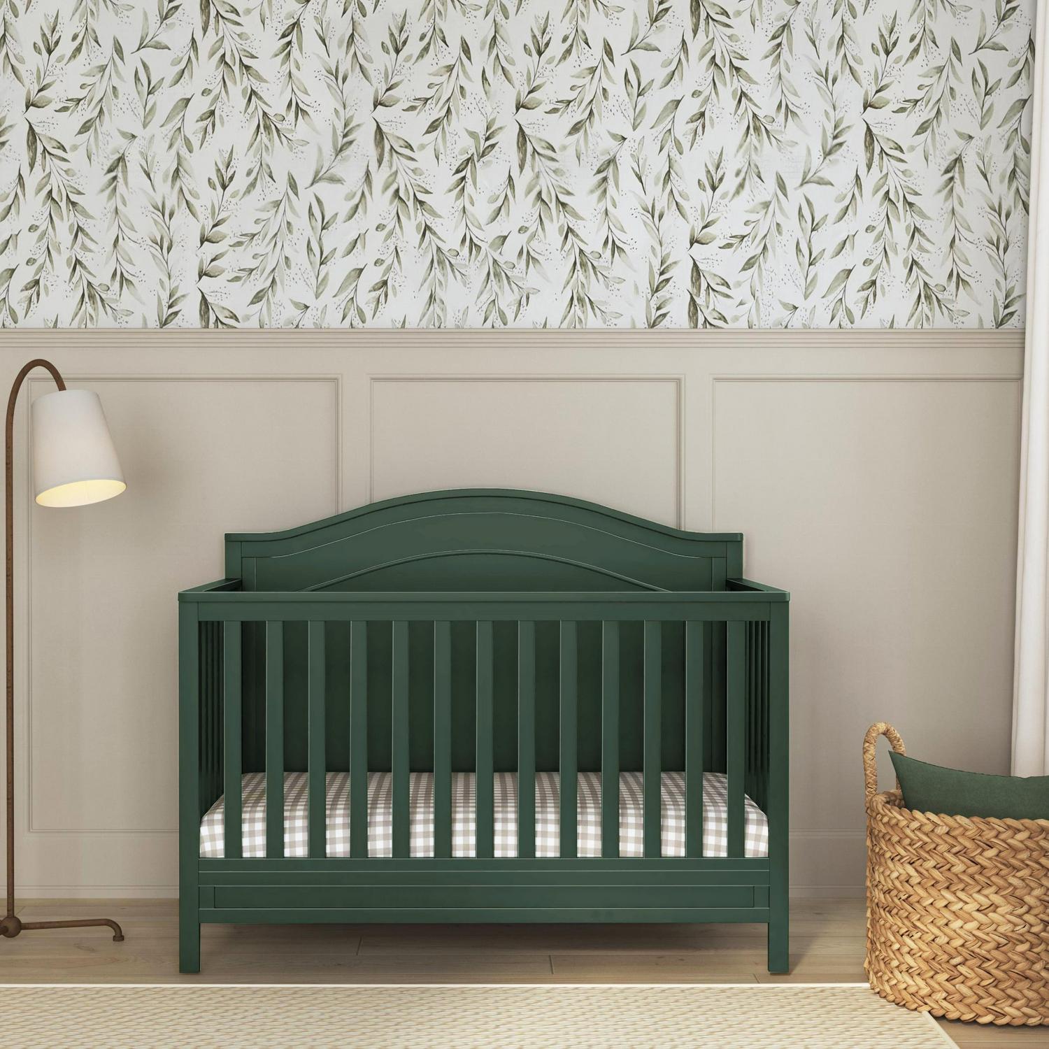 Davinci Charlie 4 - in - 1 Convertible Crib. Greenguard Gold Certified. Forest Green