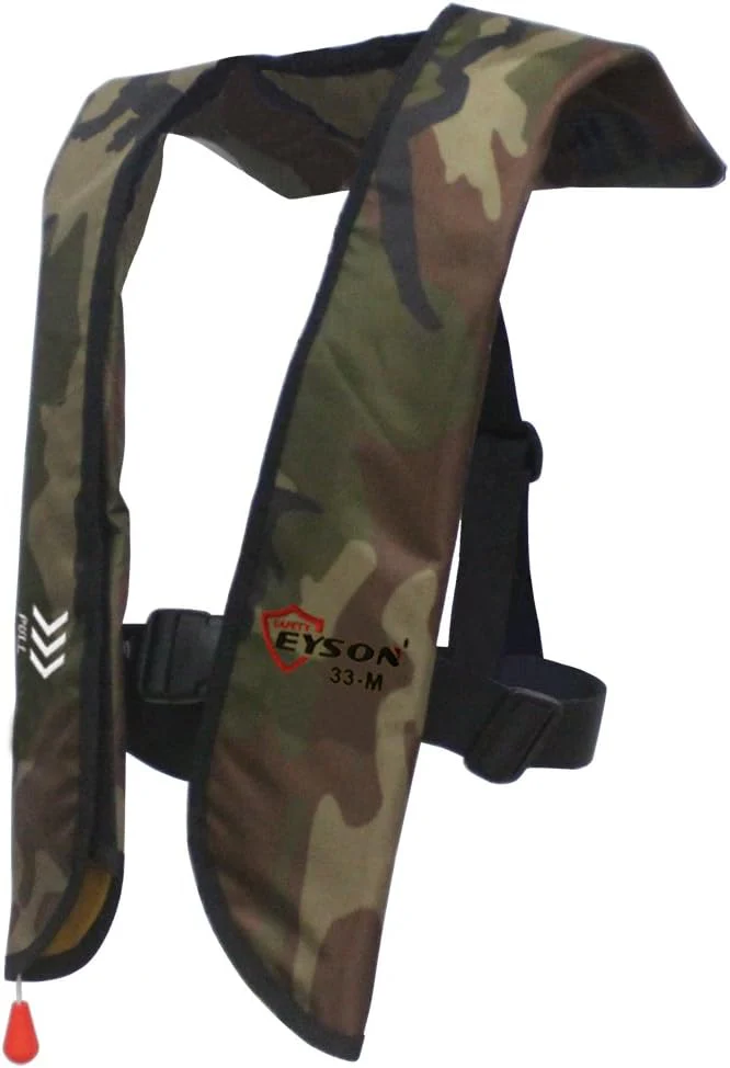 Lnflatable Life Jacket Life Vest Basic Manual (639 Green Camouflage Manual)