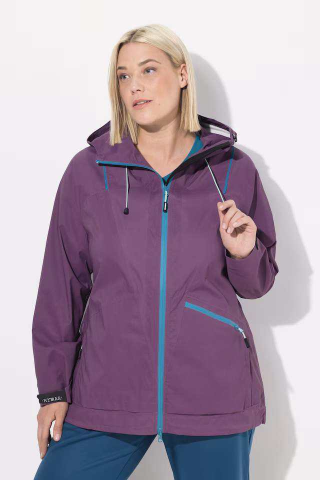 Functional reflective waterproof jacket with 2-way zipper