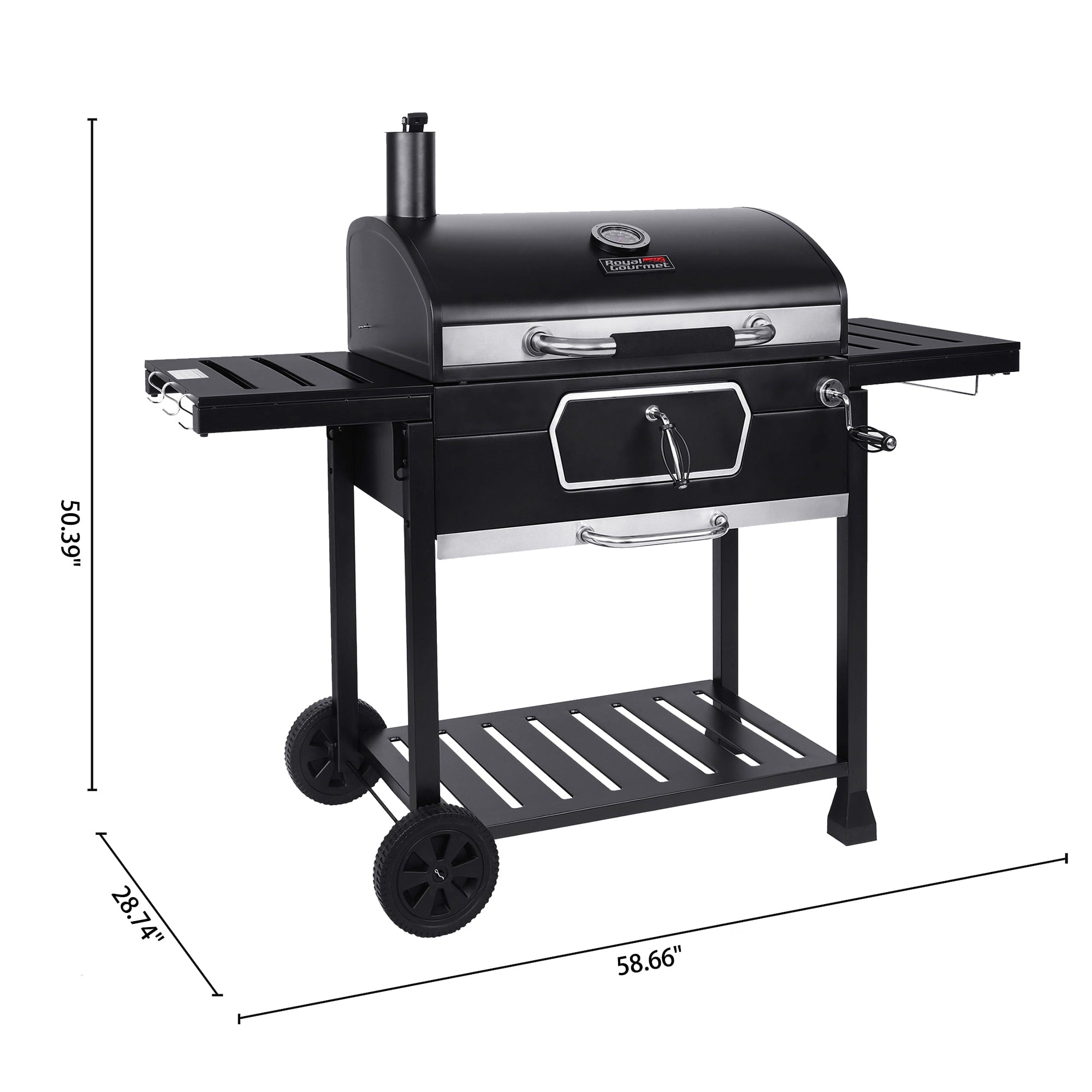 Gourmet 30 CD2030AN Deluxe Charcoal Grill. BBQ Smoker Picnic Camping Patio Backyard Cooking. Black