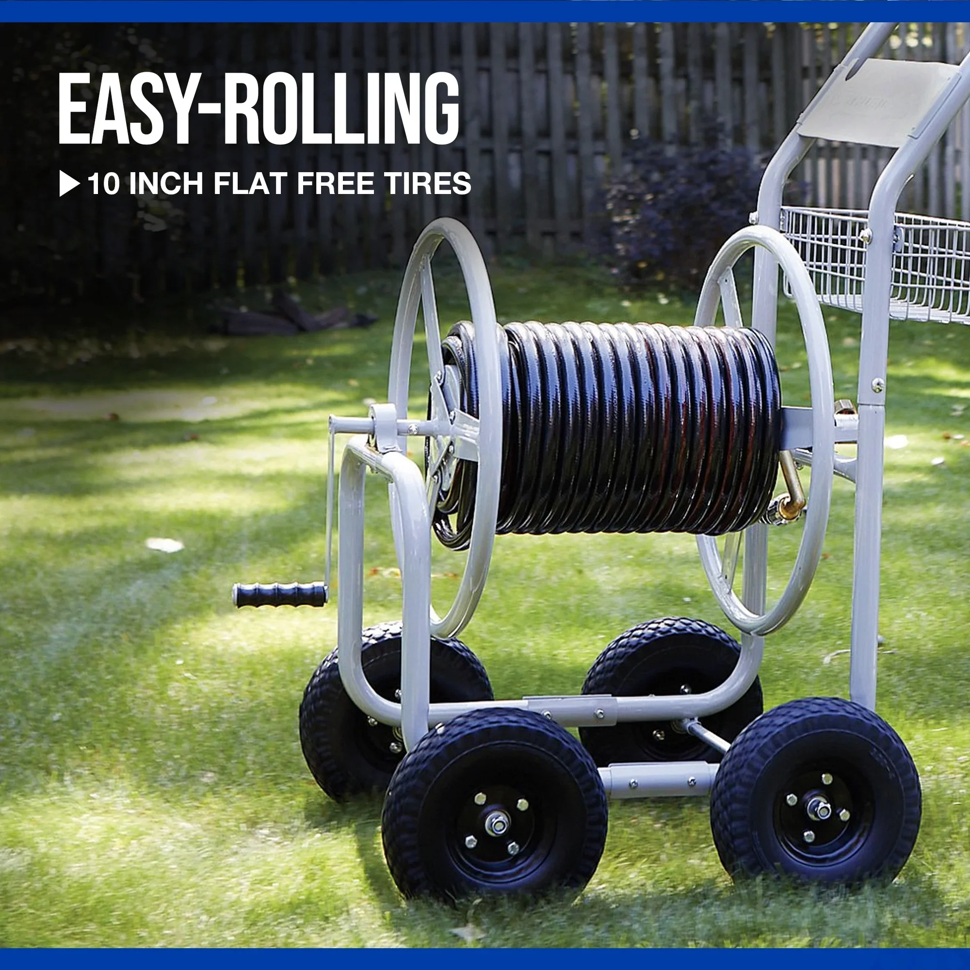Strongway Garden Hose Reel Cart, 400ft. Capacity, Fits 5/8in. Hose