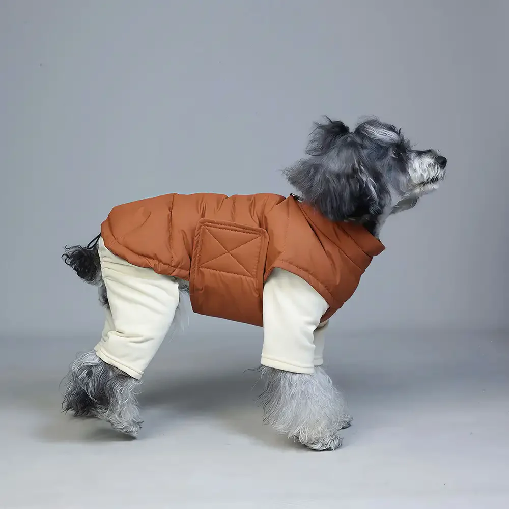 Duck Down Filled Winter Dog Vest Lightweight Warm Dog Coat with Leash Ring