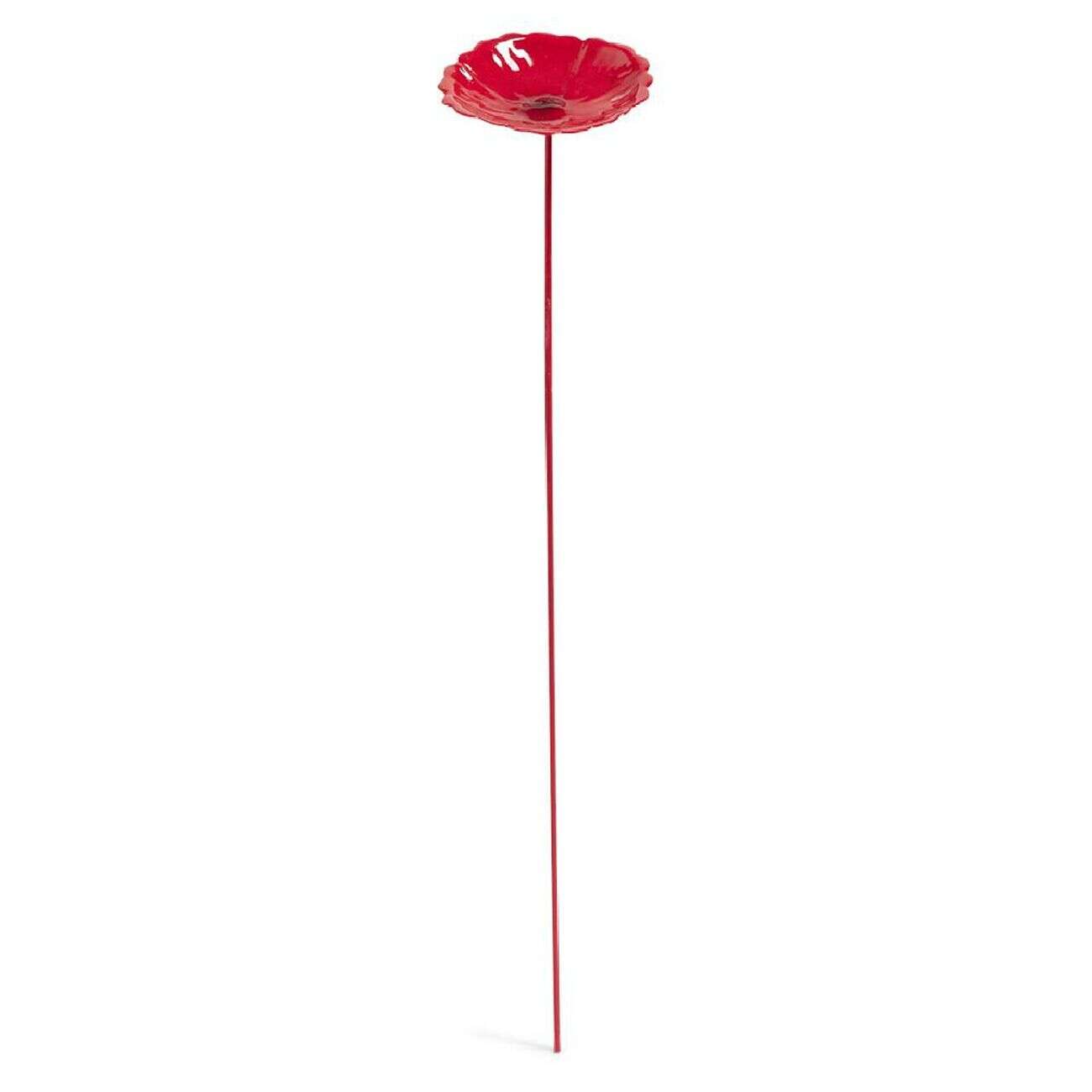 Fleur métal à planter coquelicot rouge H26cm