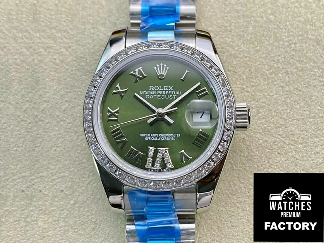 Rolex Datejust 28MM BP Factory Diamond Bezel Green Dial