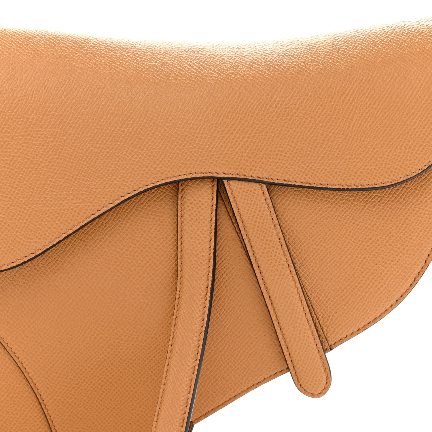 Grained Calfskin Saddle Bag Camello