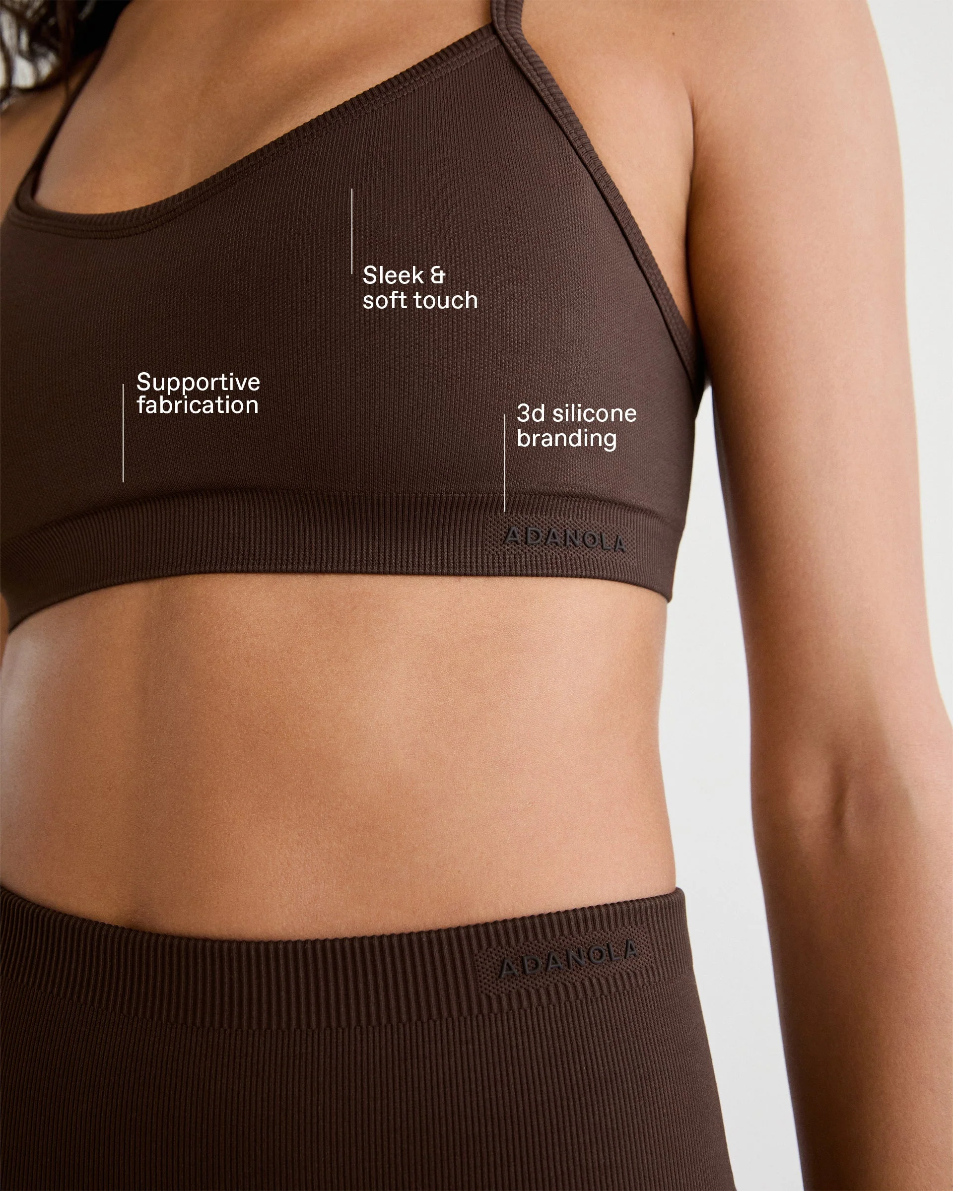 Classic Seamless Cross Back Bra - Chocolate Brown