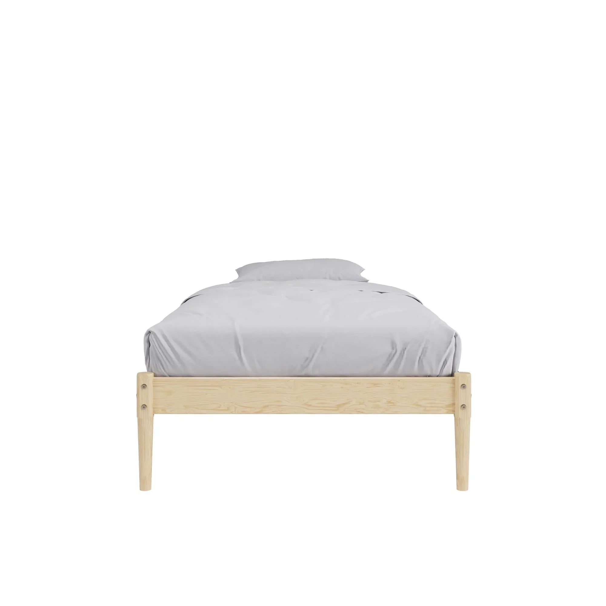 DHP Lorriana 14 Solid Pine Wood Platform Bed Frame, Twin Size, Natural