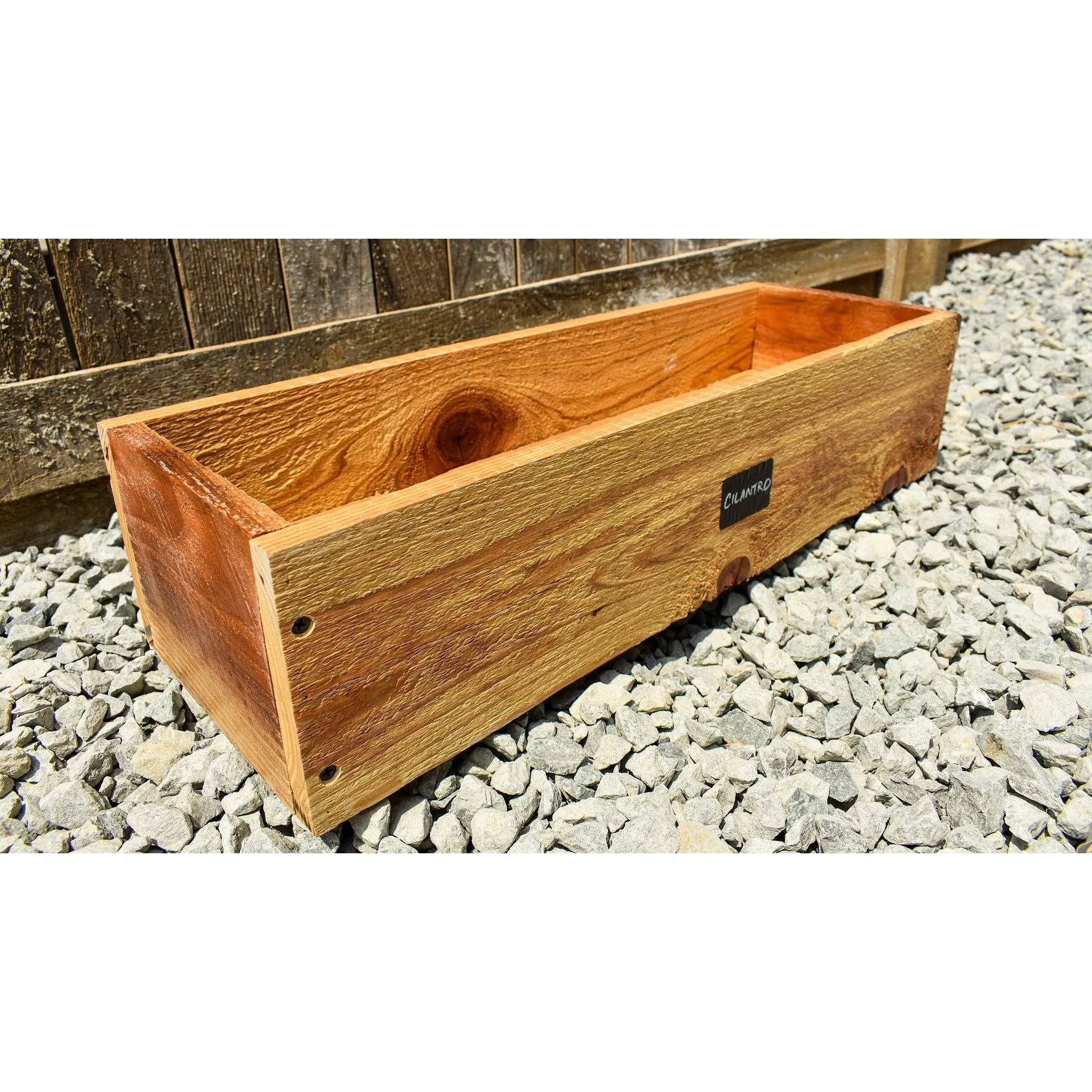 Outdoor Cedar Planter Box with Chalkboard Label