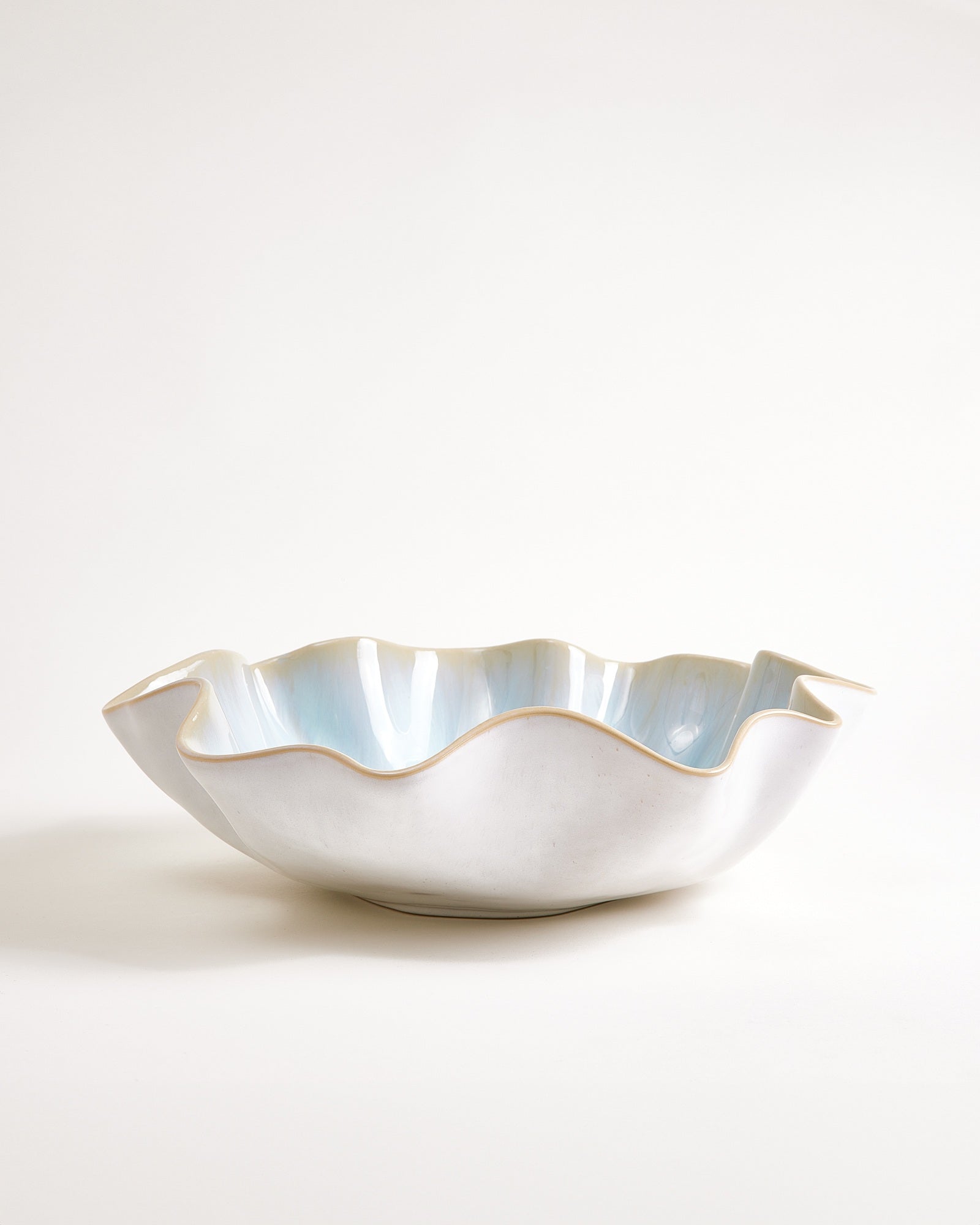 AREIA - LARGE SERVING BOWL SHELL AZURE