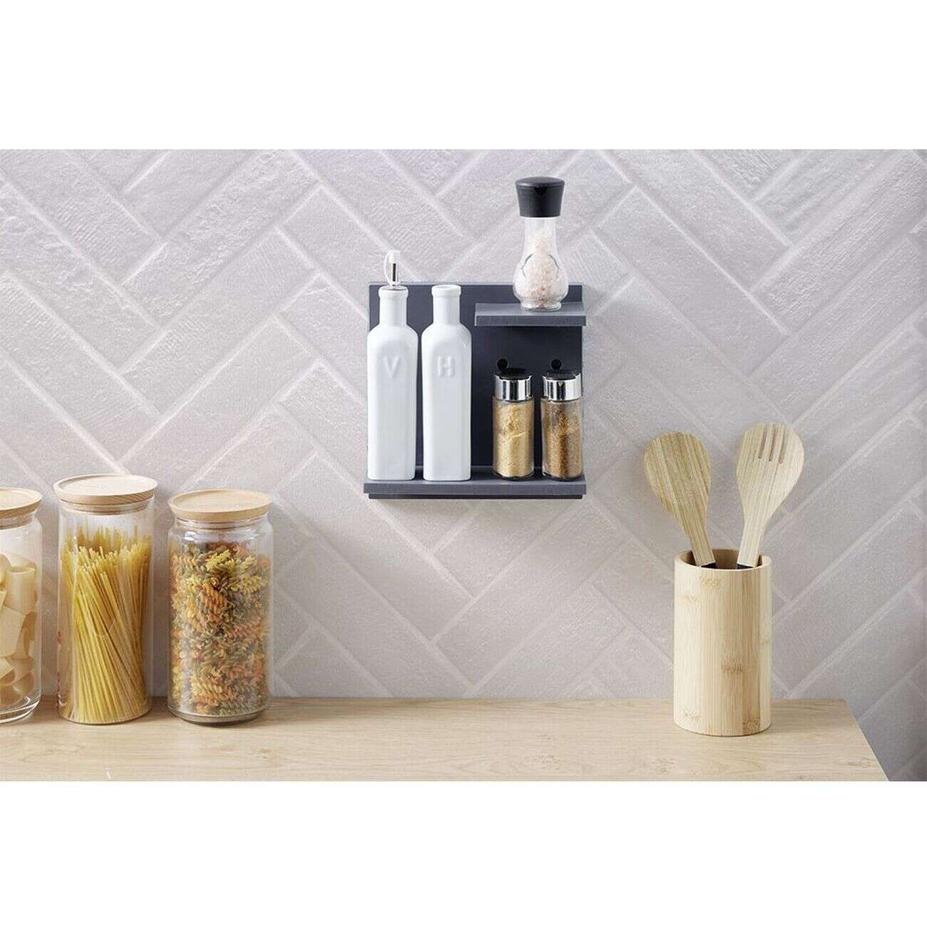 Étagère murale plastique 2 niveaux x2