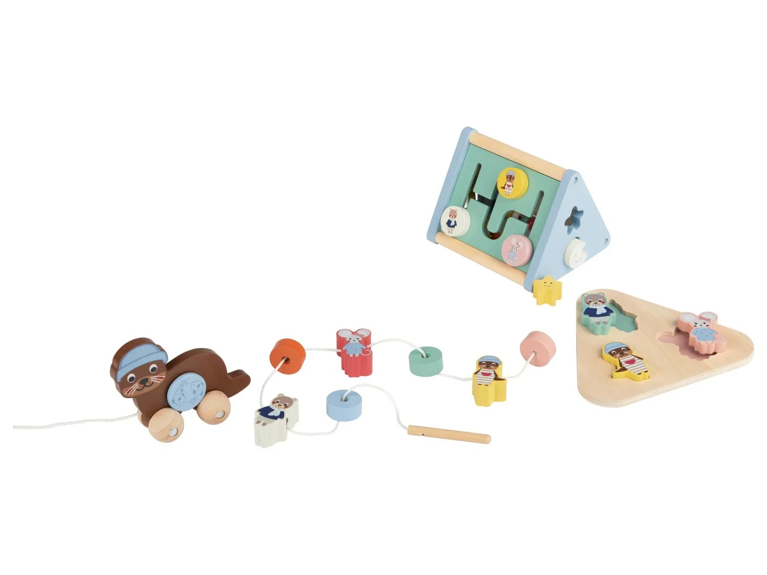 lupilu Bote de jeu et dapprentissage en bois