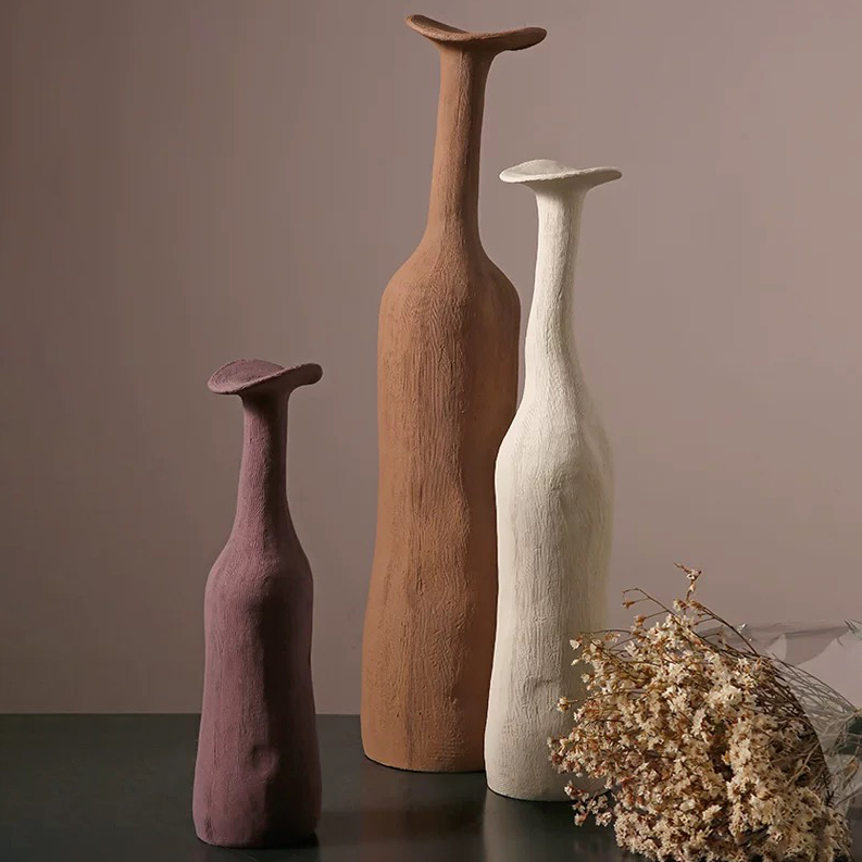 Morandi Modern Nordic Vase Home Living Room Terracotta Tall Floral Arrangement Ceramic Vases for Decor