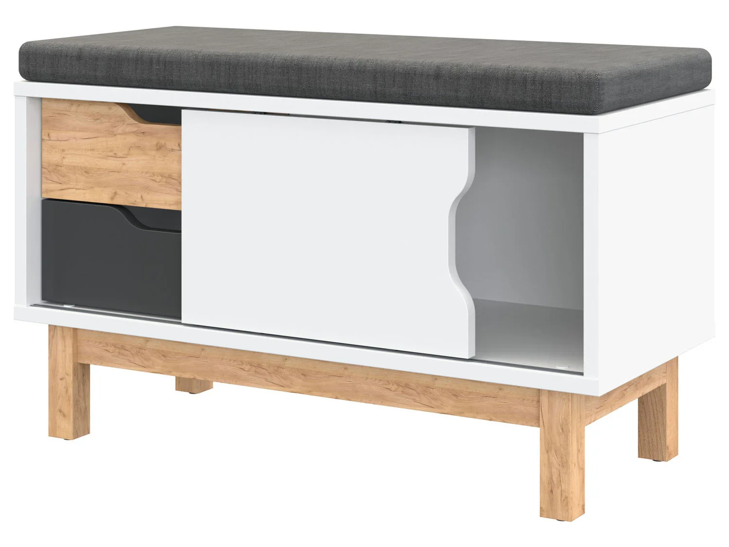 LIVARNO home Banc Copenhague avec rangement, 80 x 50 x 35 cm