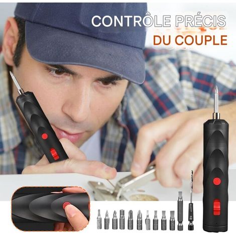 Visseuse Électrique Petit Tournevis Sans Fil,Kit Perceuse Visseuse Multifonction USB pour Meubles Électroniques Voiture Projets Artisanat Construction de Modèles Passionnés — vue 2