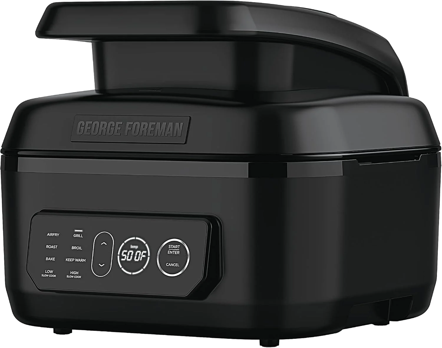 Gril électrique d'intérieur George Foreman Beyond Grill™ 7 en 1 avec technologie de friture à air chaud, MCAFD800D, noir, grand format