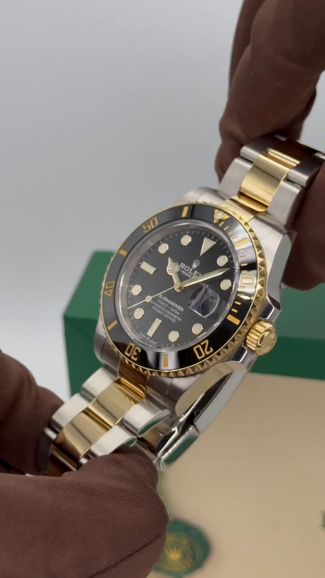 [Super Clone]Rolex Submariner 41mm Two-Tone Yellow Gold Black Dial Black Bezel - 126613LN