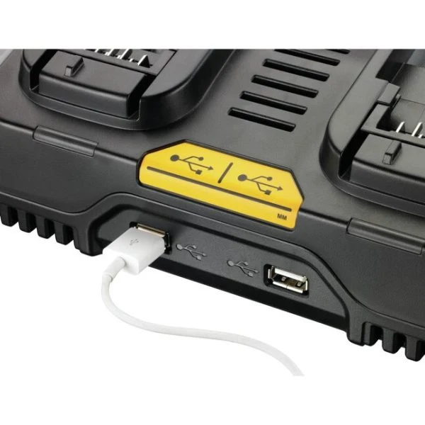 12V/20V Dual Battery Charger Charging Station for Jobsite Tools, Black