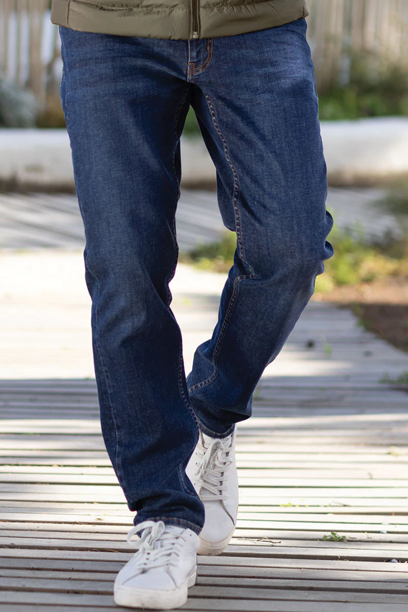 Jean en coton homme bleu